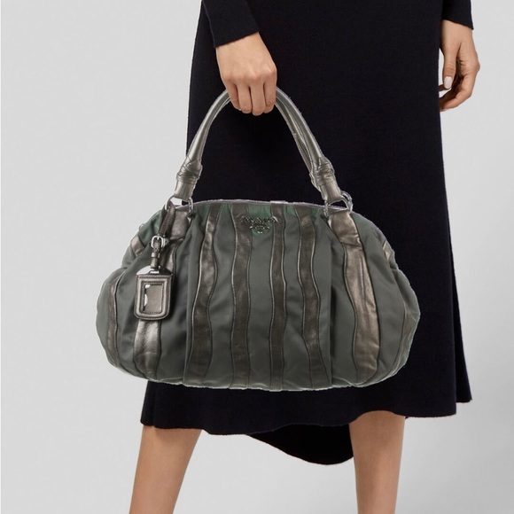 Prada Napa and Tessuto Waves Shoulder Bag - Picture 2 of 16